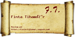 Finta Tihamér névjegykártya