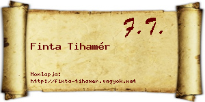 Finta Tihamér névjegykártya